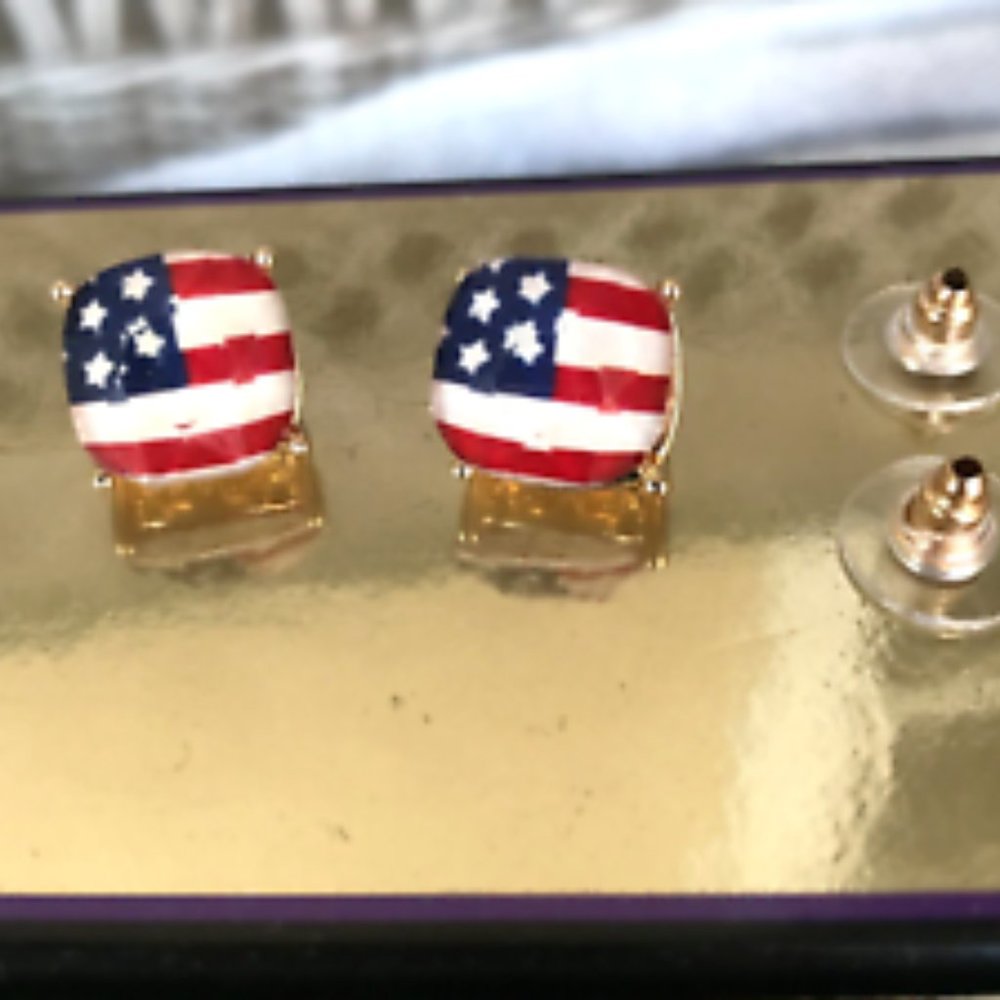 American Flag Earrings Posts Patriotic Memorial Veterans Labor Day July …